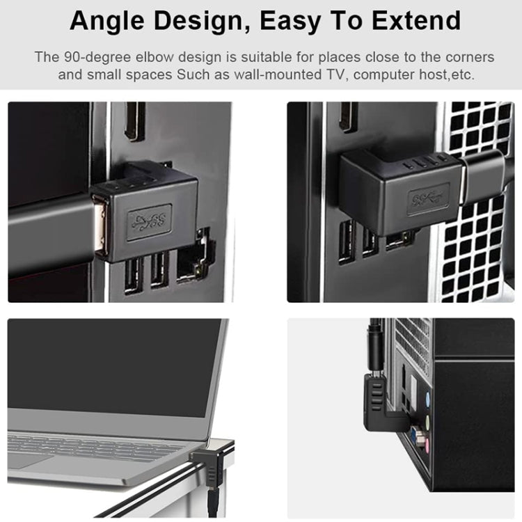 USB 2.0 AM to AF Adapter with 90 Degree Angle