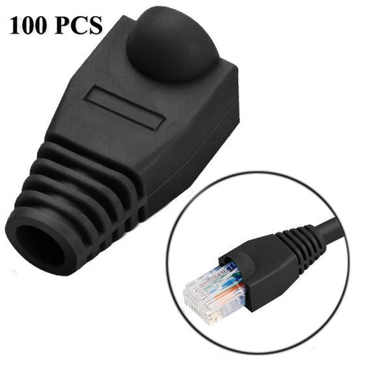 Network Cable Boots Cap Cover for RJ45, Black (100 pcs in one packaging , the price is for 100 pcs) My Store