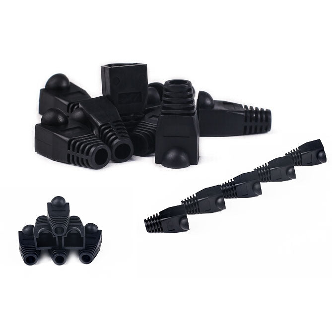 Network Cable Boots Cap Cover for RJ45, Black (100 pcs in one packaging , the price is for 100 pcs)