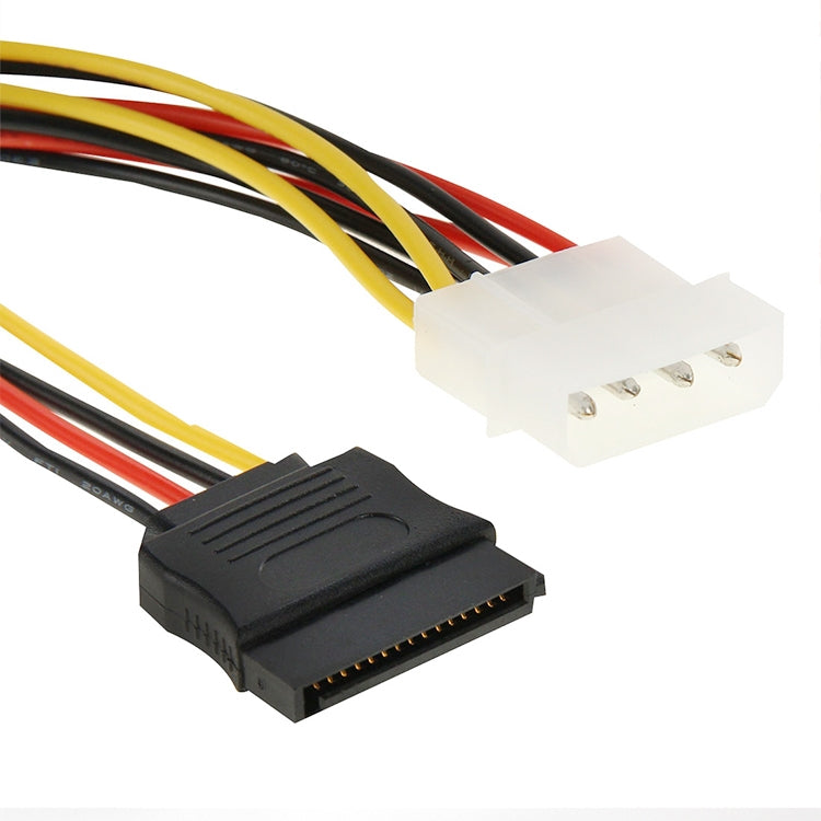 2 x 15 Pin to 4 Pin Serial SATA Power Adapter Cable, Length: 18cm-Reluova