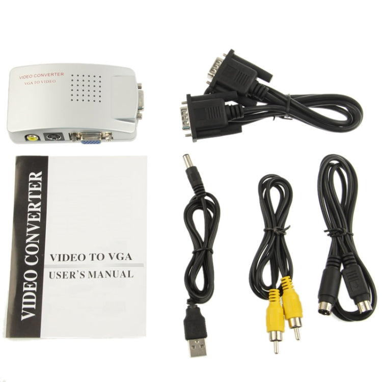 High Resolution VGA Video Conversion VGA to Video S-Video / PC to TV (VGA to AV ) Converter Box My Store