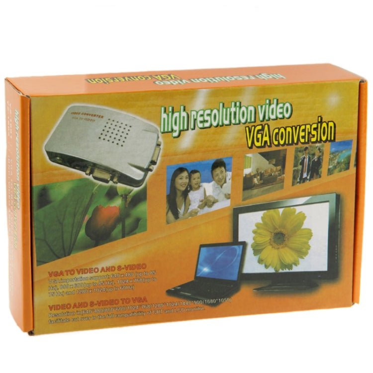 High Resolution VGA Video Conversion VGA to Video S-Video / PC to TV (VGA to AV ) Converter Box My Store