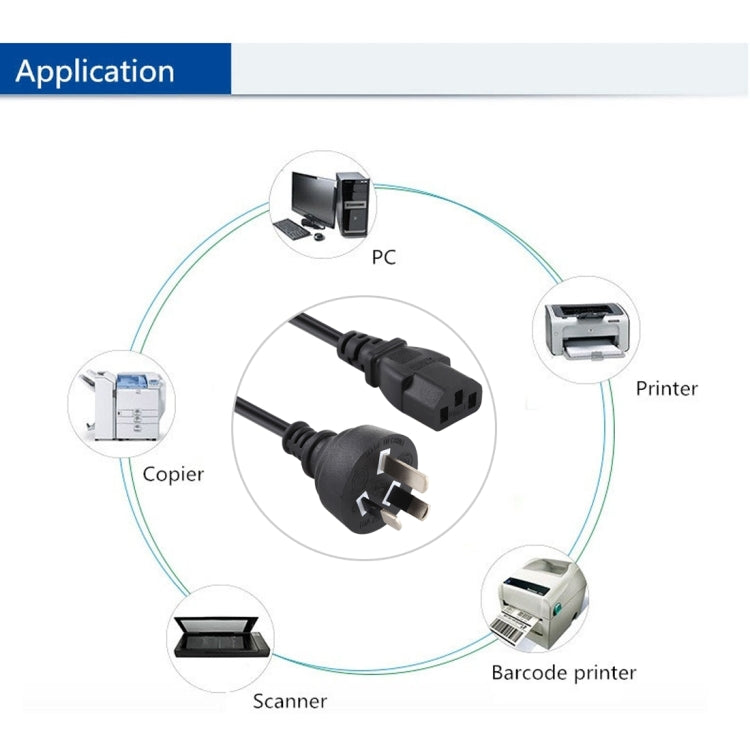 Computer PC POWER Cord 3 pin Cable, Length: 1.8m, AU Plug