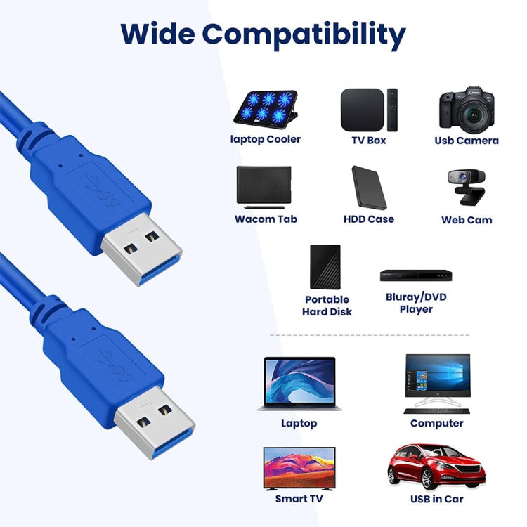 USB 3.0 A Male to A Male AM-AM Extension Cable, Length: 1.8m