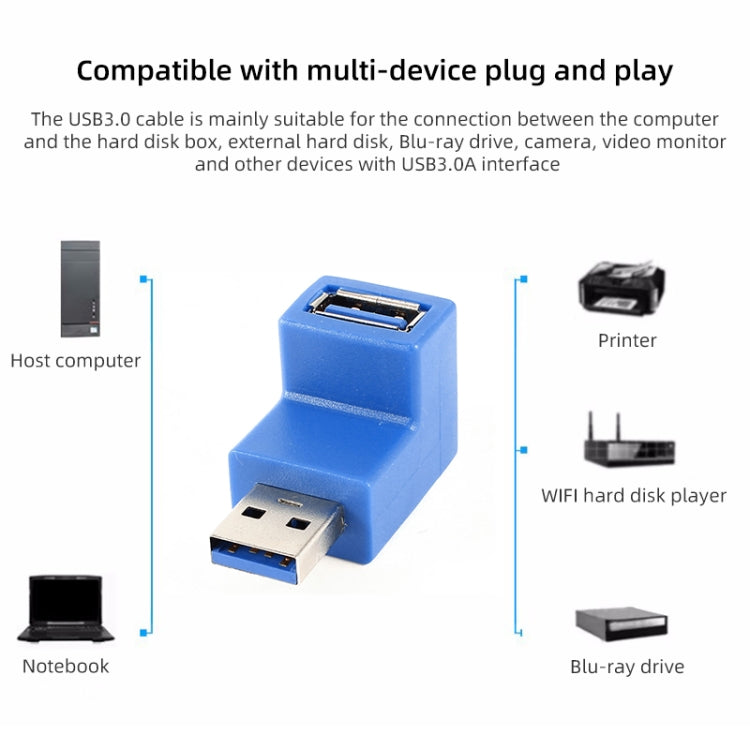 USB 3.0 AM to USB 3.0 AF Cable Adapter (Blue)