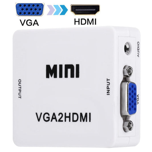 HD 1080P HDMI Mini VGA to HDMI Scaler Box Audio Video Digital Converter