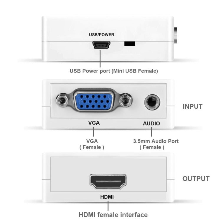 HD 1080P HDMI Mini VGA to HDMI Scaler Box Audio Video Digital Converter My Store