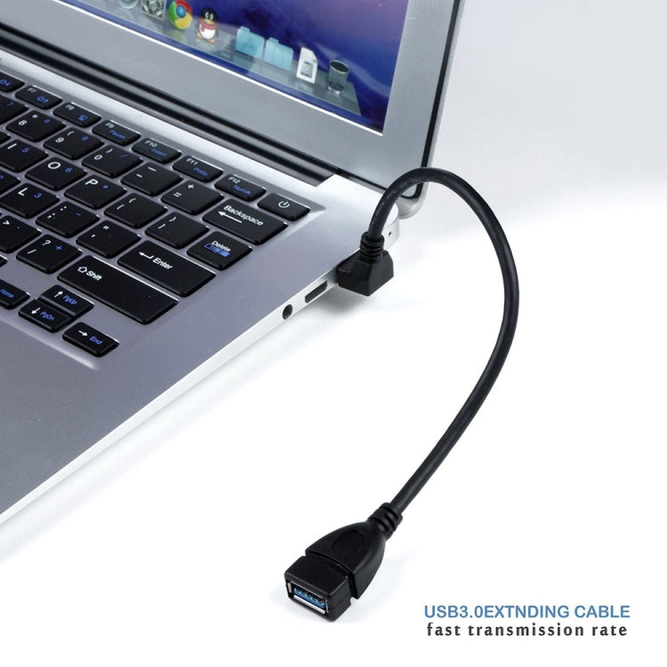 USB 3.0 Down Angle 90 degree  Extension Cable Male to Female Adapter Cord, Length: 15cm My Store