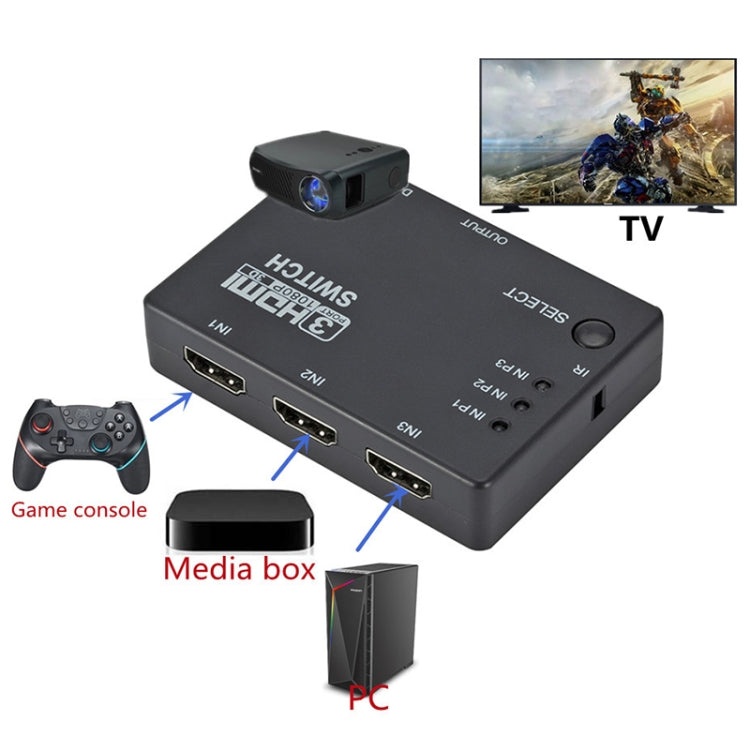 Full HD 1080P 3D HDMI 3x1 Switch with IR Remote Control My Store