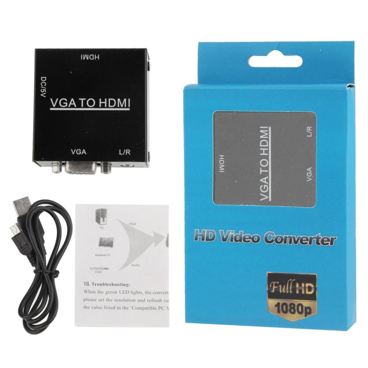 HD 1080P HDMI Mini VGA to HDMI Scaler Box Audio Video Digital Converter Adapter for PC / HDTV My Store