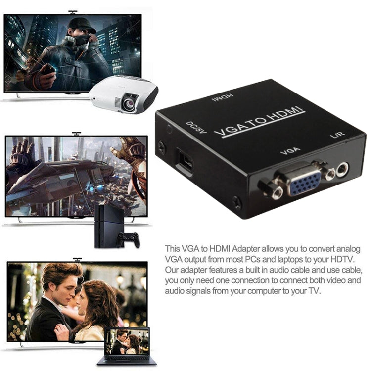 HD 1080P HDMI Mini VGA to HDMI Scaler Box Audio Video Digital Converter Adapter for PC / HDTV My Store