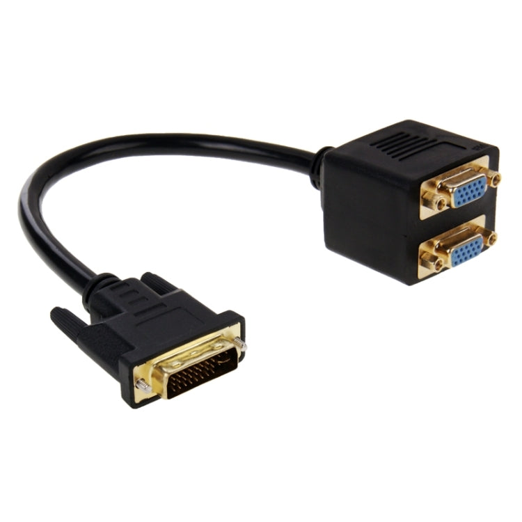 30cm DVI 24+5 Pin Male to 2 VGA Female Splitter Cable My Store