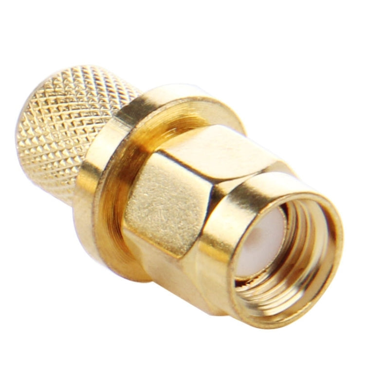 10 PCS LMR300 5D-FB Gold Plated RP-SMA Male Plug Pin Crimp RF Connector Adapter