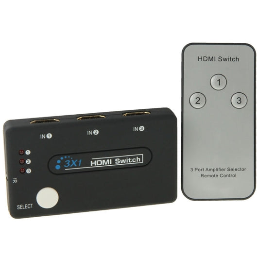 Mini 3x1 HD 1080P HDMI V1.3 Selector with Remote Control for HDTV / STB/ DVD / Projector / DVR My Store