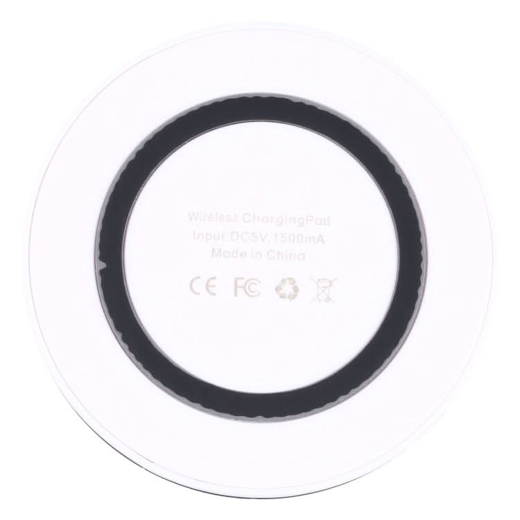 Universal QI Standard Round Wireless Charging Pad (White + Red)