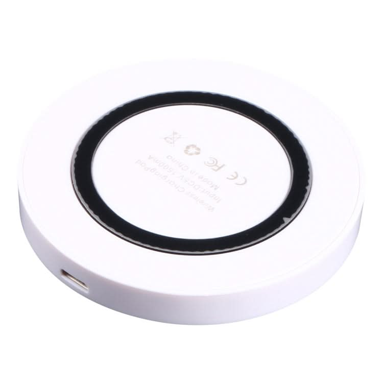 Universal QI Standard Round Wireless Charging Pad (White + Red)