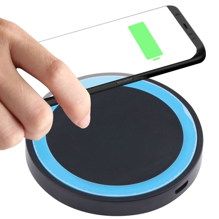 Universal QI Standard Round Wireless Charging Pad (White + Red)