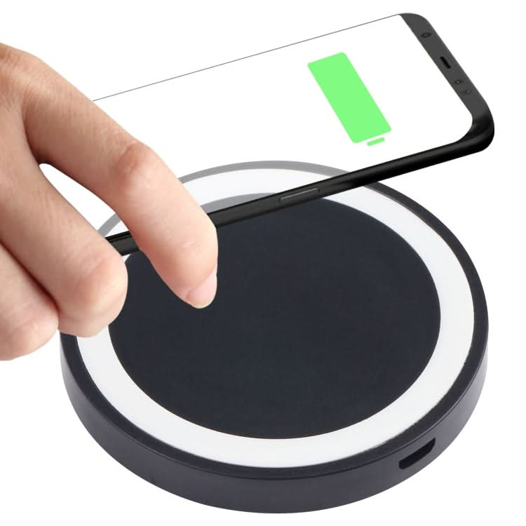 Universal QI Standard Round Wireless Charging Pad (White + Red)