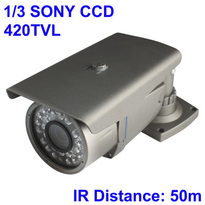 1/3 SONY Color 500TVL CCD Waterproof Camera, IR Distance: 50m