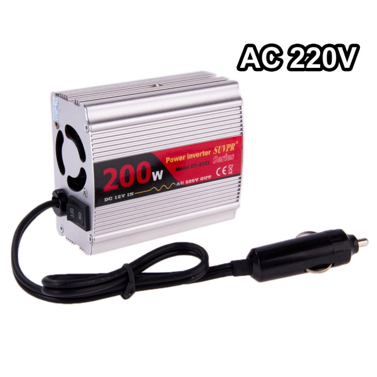 SUVPR DY-8103 200W DC 12V to AC Car Power Inverter with 500mA USB Port & Universal Power Socket