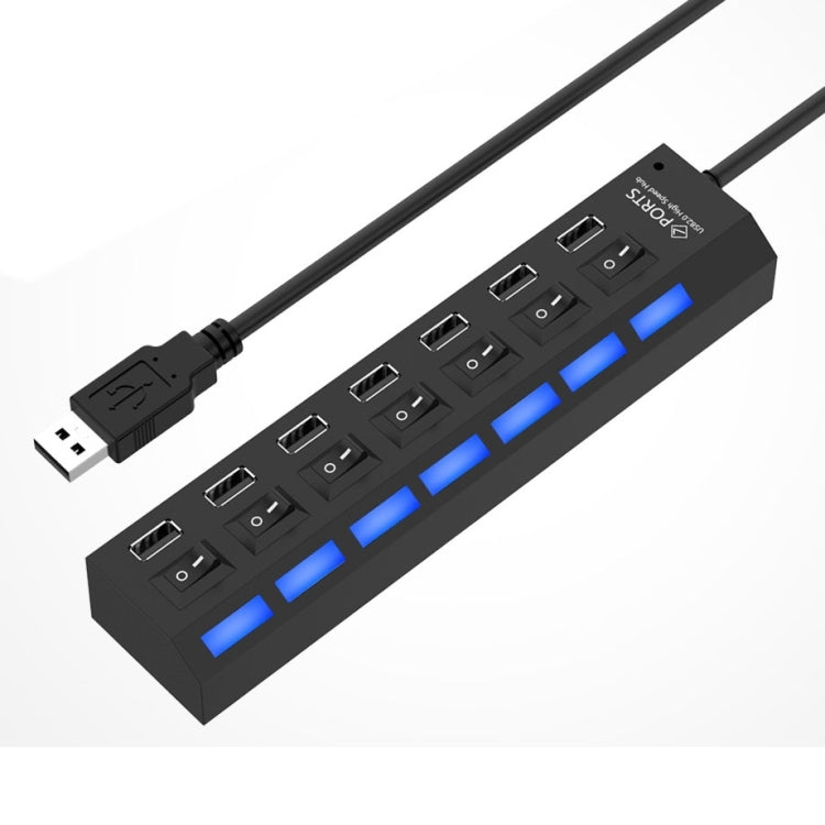 7 Ports USB Hub 2.0 USB Splitter High Speed 480Mbps with ON/OFF Switch / 7 LEDs My Store