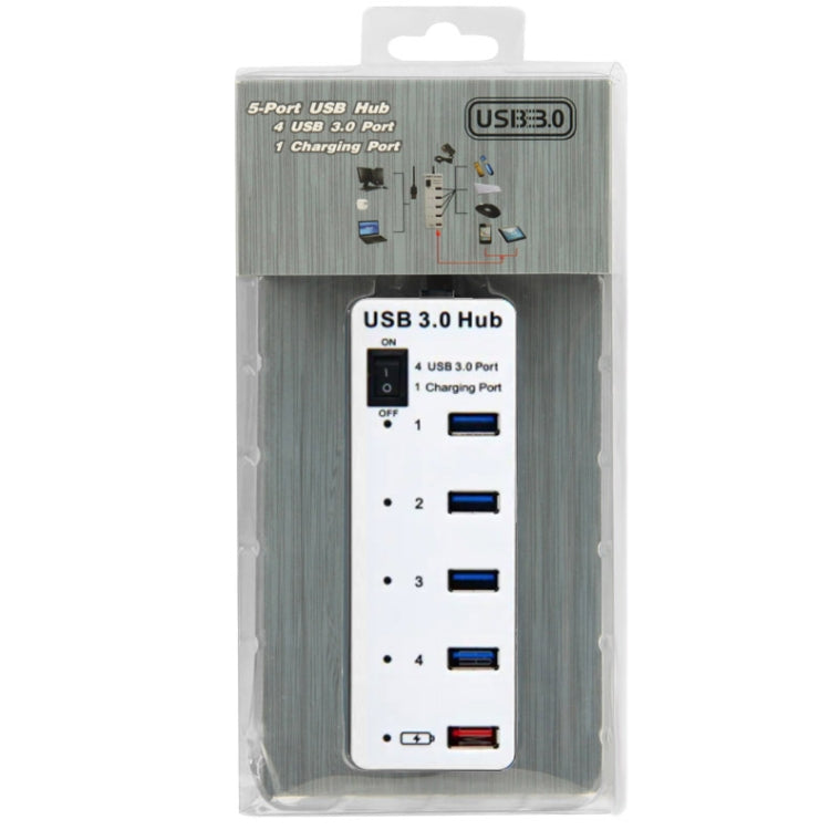 4 Ports USB 3.0 + 1 Port Fast Charging Hub with ON/OFF Switch (BYL-3011) My Store