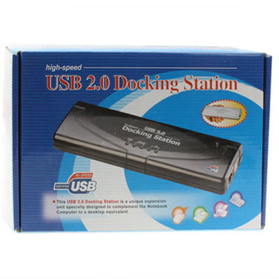 Hi-speed USB 2.0 Docking Station with 8 Ports (2xUSB 2.0 + PS2 Mouse + PS2 Keyboard + RS232 + DB25 + LAN + Upstream),Black