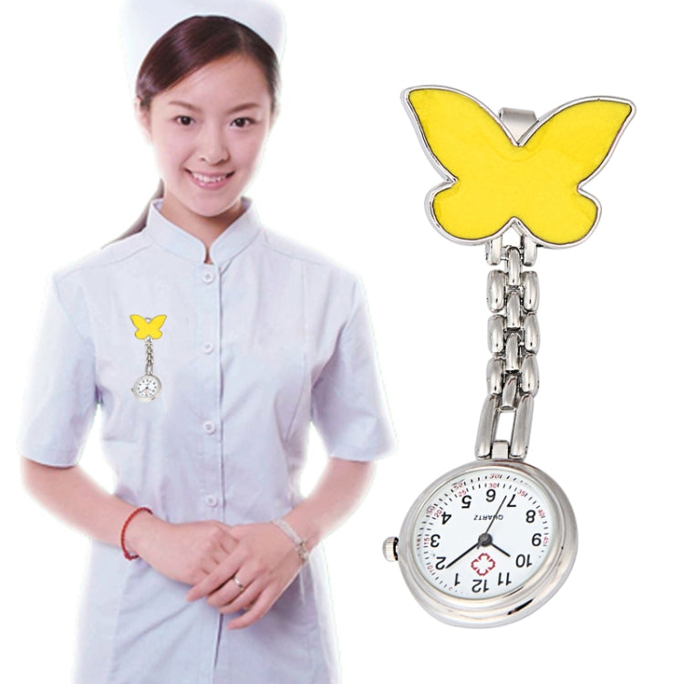 Butterfly Style Portable Alloy Nurse Round Quartz Wristwatch Watch with Pin Reluova