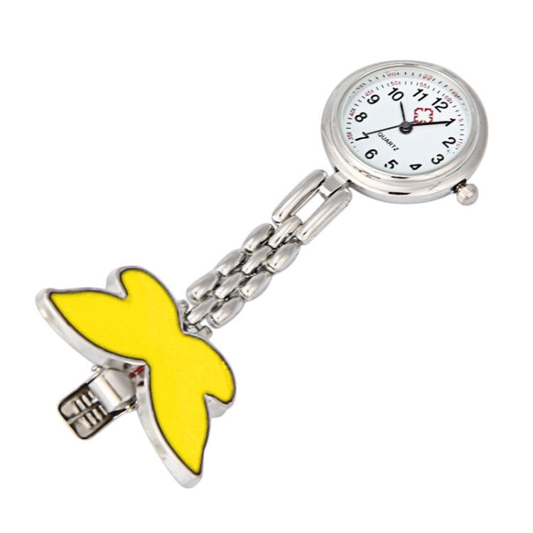 Butterfly Style Portable Alloy Nurse Round Quartz Wristwatch Watch with Pin Reluova