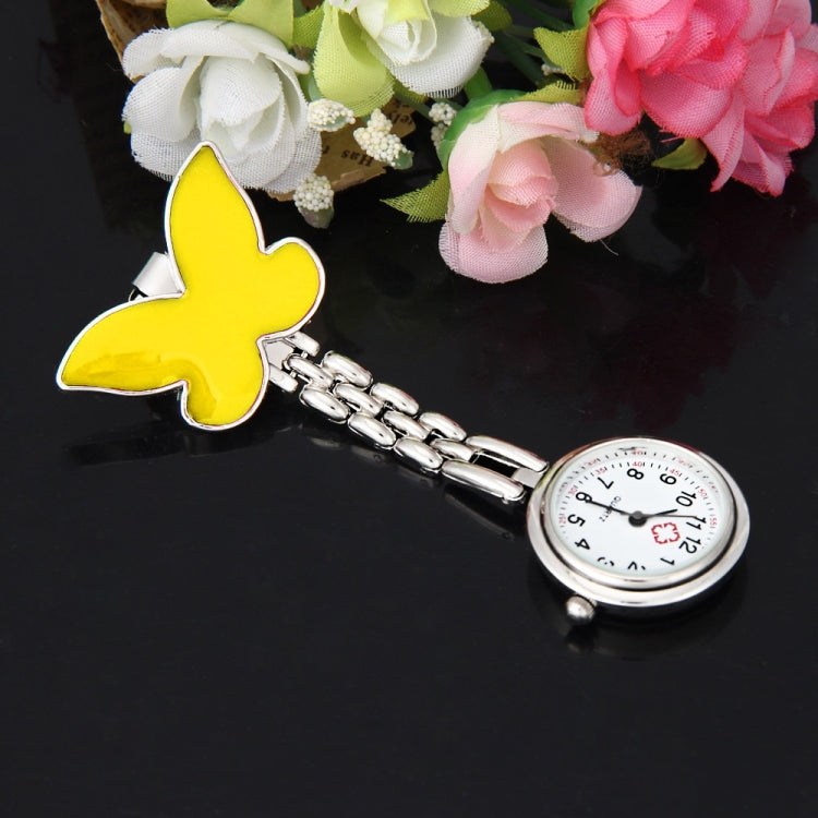 Butterfly Style Portable Alloy Nurse Round Quartz Wristwatch Watch with Pin Reluova