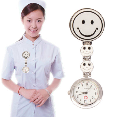 Smile Style Portable Alloy Nurse Round Quartz Wristwatch Watch with Pin Reluova