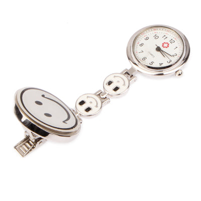 Smile Style Portable Alloy Nurse Round Quartz Wristwatch Watch with Pin