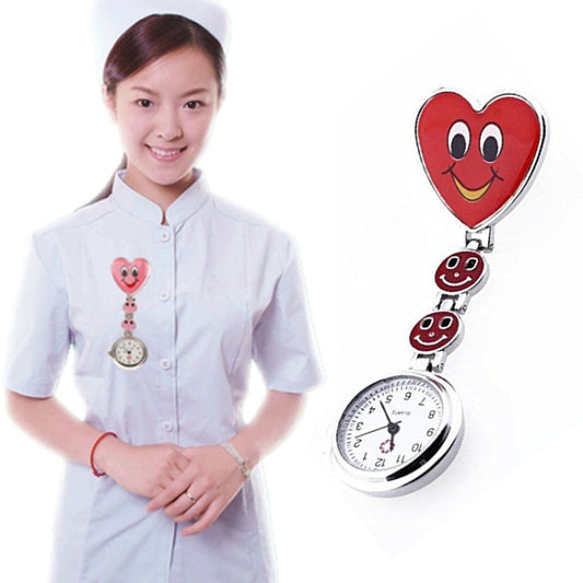 Smile Style Portable Alloy Nurse Round Quartz Wristwatch Watch with Pin Reluova