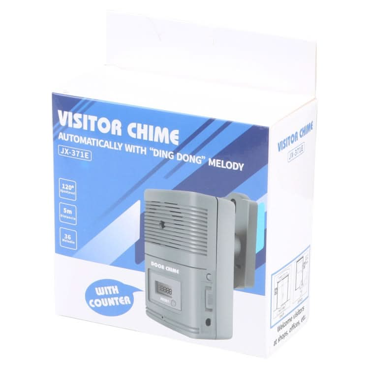 JX-371E Light Sensitive and Motion Activated Visitor Door Chime with 0.7 inch LCD Counter Reluova