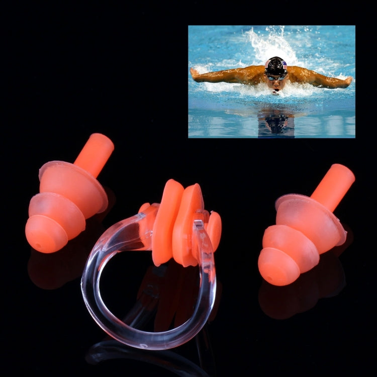 Soft Silicone Swimming Nose Clip and Ear Plug Set Earplug, Random Color Delivery Reluova