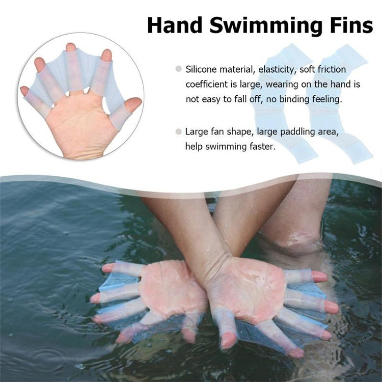 Finger Flexible Silicone Swimming Gloves (Large Size)