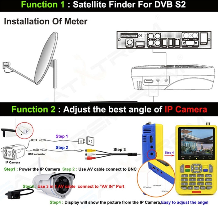 iBRAVEBOX V8 Finder Digital Satellite Signal Finder Meter, 3.5 Inch LCD Colour Screen, Support DVB Compliant & Live FTA, US Plug My Store