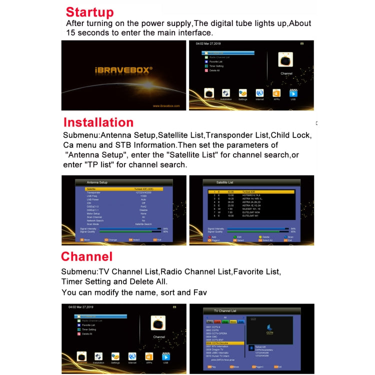 iBRAVEBOX V8 MAGIC Digital Satellite Signal Finder Meter, Support H.265+DVB-S/S2 & IPTV, US Plug My Store