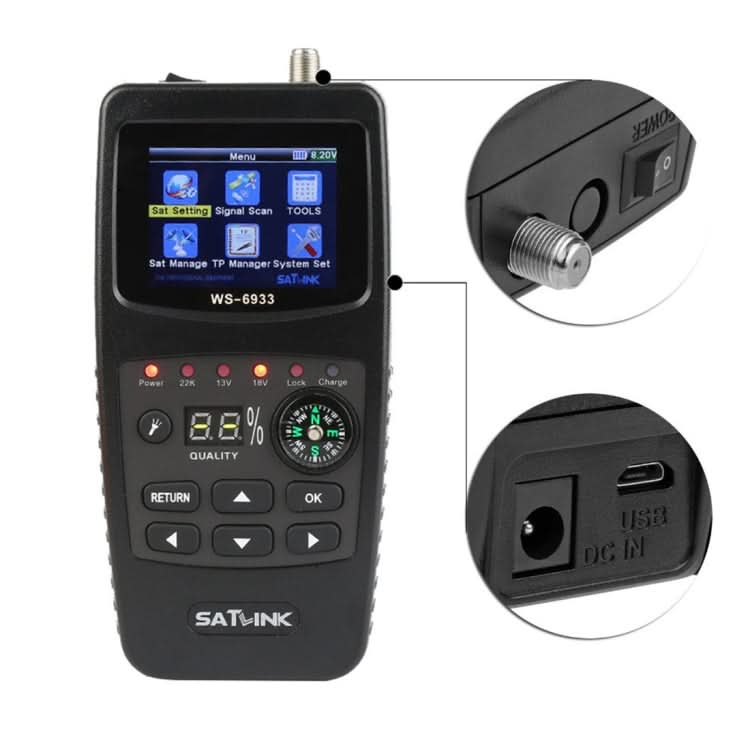 SATLINK WS6933 Portable Digital Satellite Finder Meter, 2.1 inch LCD Colour Screen, DVB-S2/S Signal Pointer My Store