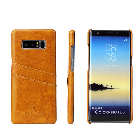 Fierre Shann Retro Oil Wax Texture PU Leather Case for Galaxy Note 8, with Card Slots My Store