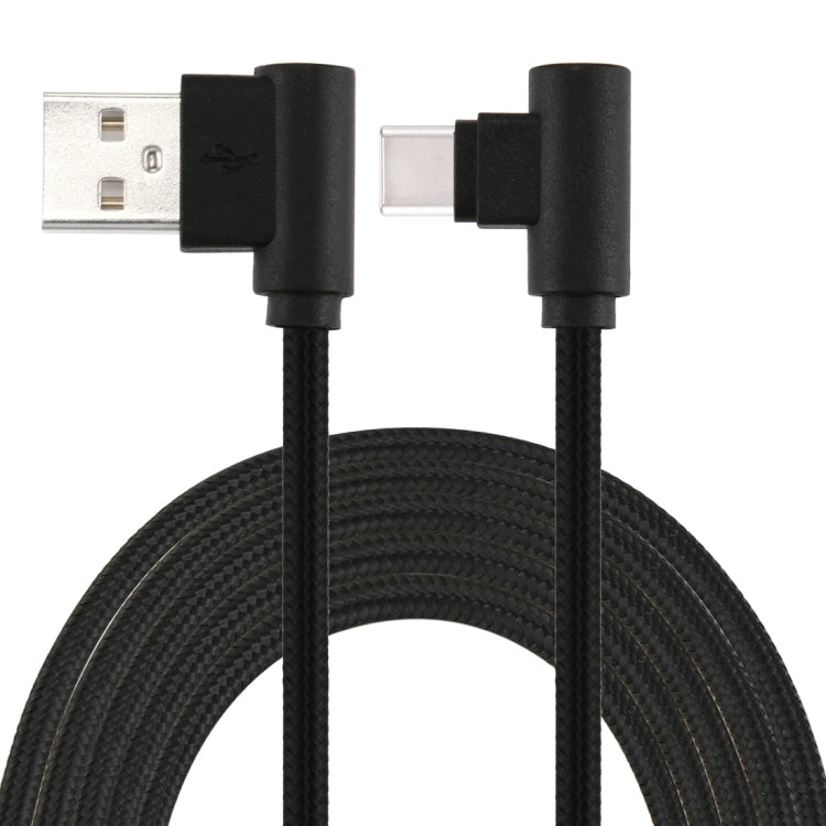 1m USB to USB-C / Type-C Nylon Weave Style Double Elbow Charging Cable