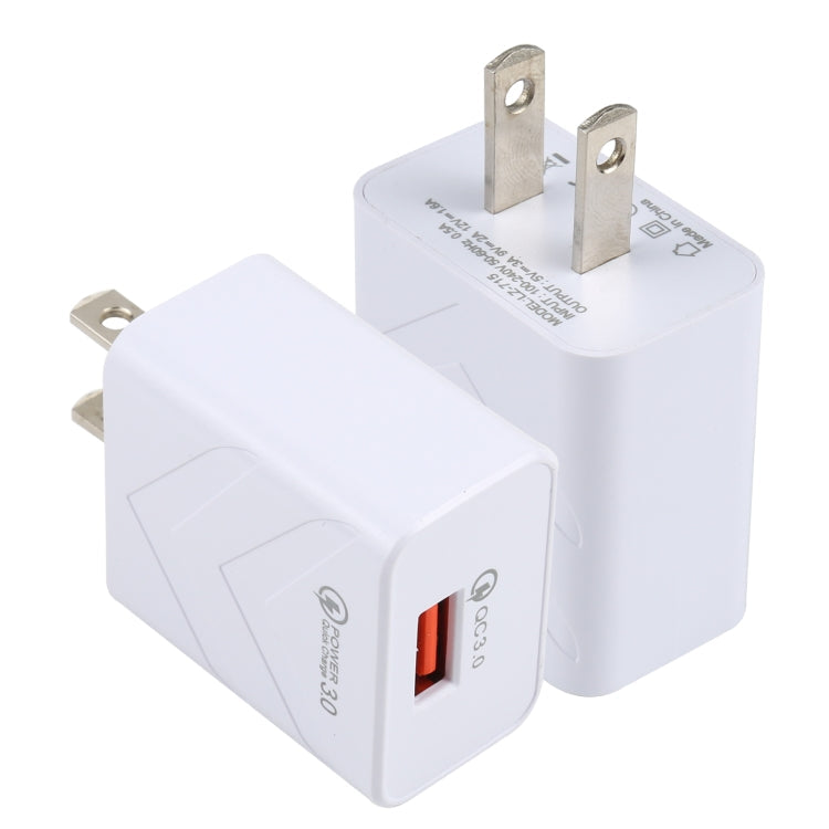 LZ-715 18W QC3.0 USB Single Port Fast Travel Charger, US Plug