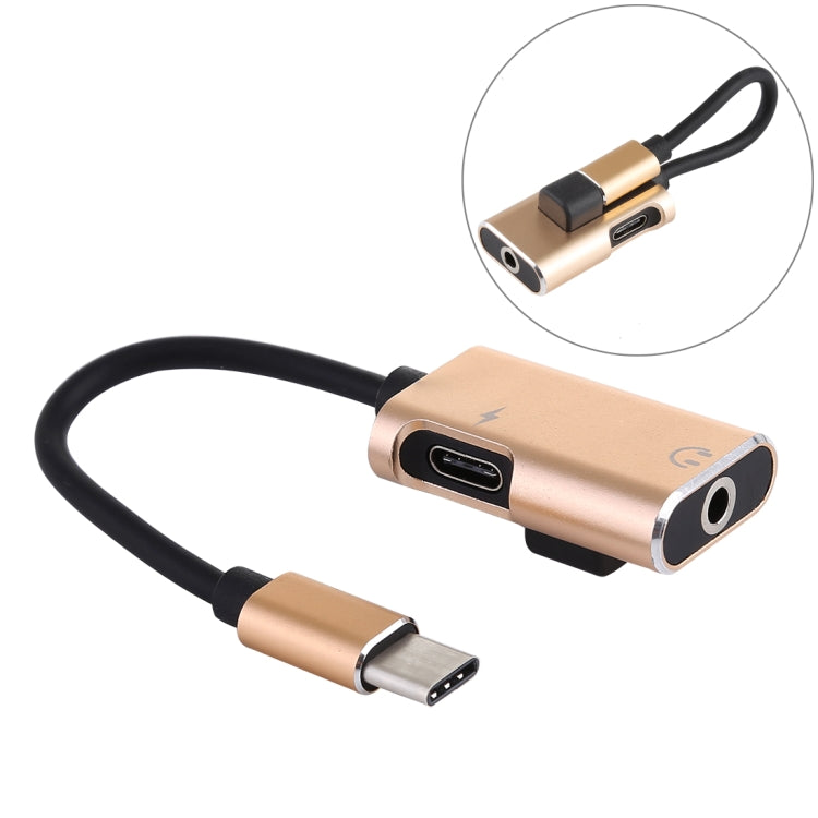 J-053 3A USB-C / Type-C to USB-C / Type-C 3.5mm Jack Charge Audio Adapter Cable My Store