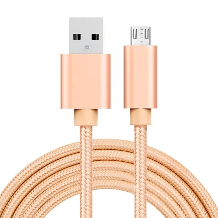 2m 3A Woven Style Metal Head Micro USB to USB Data / Charger Cable-Reluova