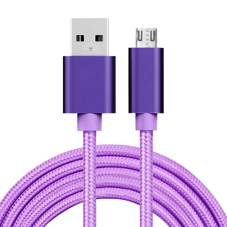 2m 3A Woven Style Metal Head Micro USB to USB Data / Charger Cable-Reluova