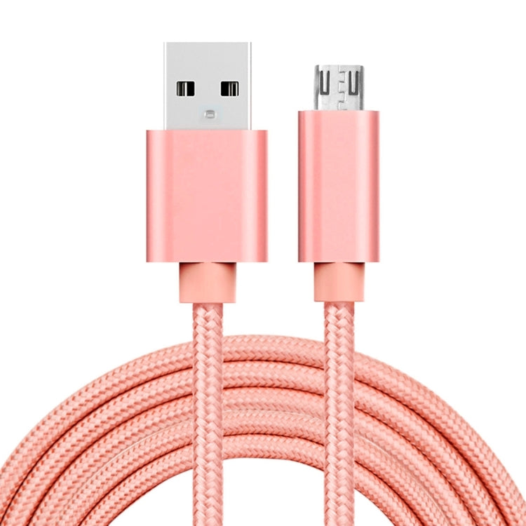 2m 3A Woven Style Metal Head Micro USB to USB Data / Charger Cable-Reluova