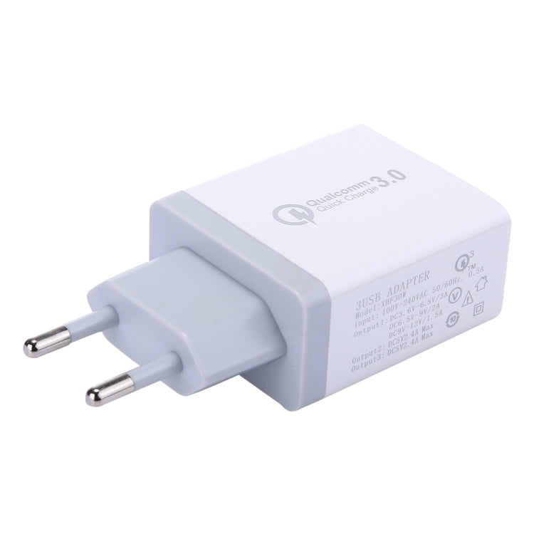 XHF30W 3 QC3.0 USB Fast Charging Wall Charger, EU Plug