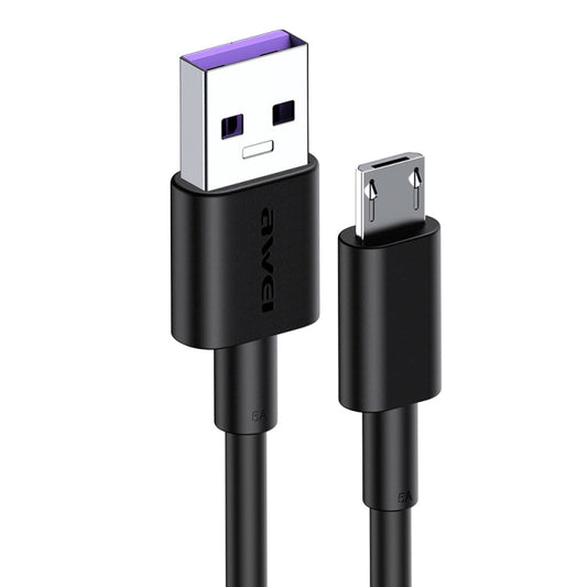 awei CL-77M 5A USB to Micro USB Interface Smart Fast Charge TPE Data Cable, Cable Length: 1m