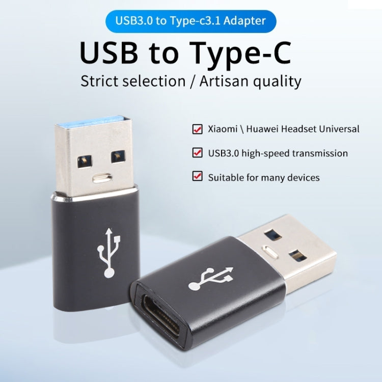 3 PCS USB-C / Type-C Female to USB 3.0 Male Aluminum Alloy Adapter, Support Charging & Transmission Data