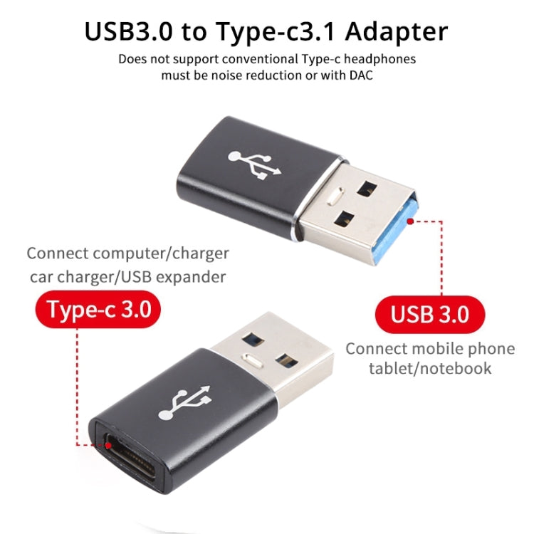 3 PCS USB-C / Type-C Female to USB 3.0 Male Aluminum Alloy Adapter, Support Charging & Transmission Data-Reluova